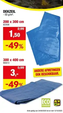 Hubo AVR afdekzeil 2x3 m 50 g/m² aanbieding