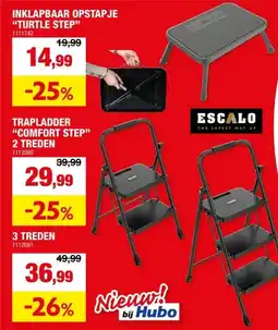 Hubo Escalo Comfort Step trapladder 3 treden zwart aanbieding