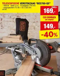 Hubo Black+Decker afkort- en verstekzaag 1600W 216mm aanbieding