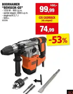 Hubo Black+Decker BEHS03K-QS boorhamer 1250W aanbieding