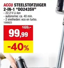 Hubo DOMO DO243SV 2-in-1 draadloze steelstofzuiger zonder zak 22,2V aanbieding