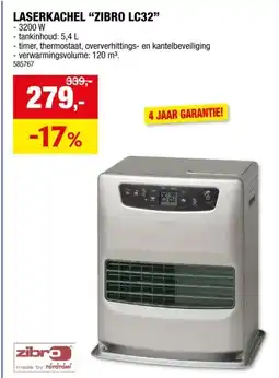 Hubo LASERKACHEL ZIBRO LC32 aanbieding