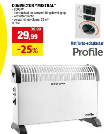 Hubo CONVECTOR MISTRAL aanbieding