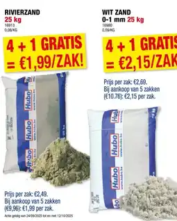 Hubo Hubo wit zand 0-1 mm 25kg aanbieding