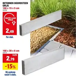 Hubo Boordsteen 100x15x5 cm grijs aanbieding