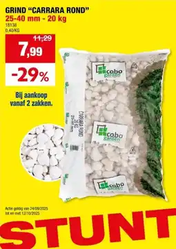 Hubo Carrara keien 25-40 mm 20kg wit aanbieding