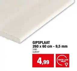 Hubo Gipsplaat AK 9,5mm 260x60 cm aanbieding