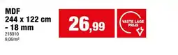 Hubo MDF plaat 244x122 cm 18mm aanbieding