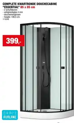 Hubo Aurlane Essentiel douchecabine kwartrond 85x85x210 cm aanbieding