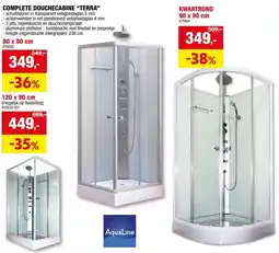 Hubo Aqualine Terra complete douchecabine 90x120x230 cm rechts aanbieding