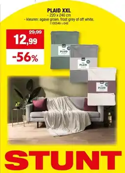Hubo Tutti Coral fleece plaid XXL 240x220 cm agave green aanbieding