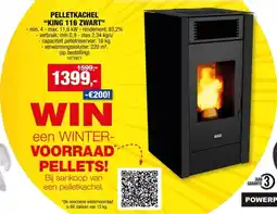 Hubo King pelletkachel 11,6kW zwart aanbieding
