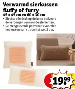 Kruidvat Verwarmd sierkussen fluffy of furry aanbieding
