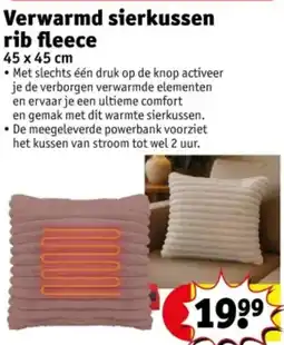 Kruidvat Verwarmd sierkussen rib fleece aanbieding