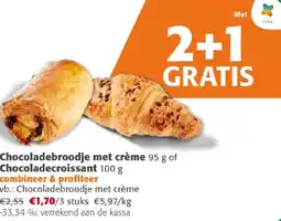 Comarkt Chocoladebroodje met crème of Chocoladecroissant aanbieding