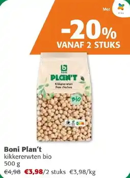Comarkt Boni Plan't kikkererwten bio aanbieding