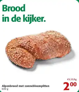 Comarkt Alpenbrood met zonnebloempitten aanbieding