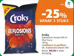 Comarkt Croky Explosions Sweet chili of Thai Curry aanbieding