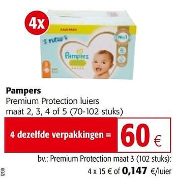Colruyt Pampers premium protection maat 3 aanbieding