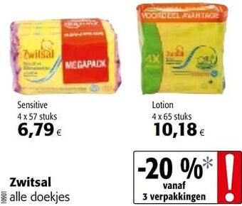 Colruyt Zwitsal alle doekjes aanbieding