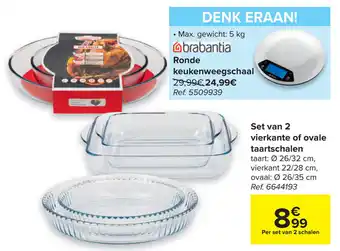 Carrefour Market Set van 2 vierkante of ovale taartschalen aanbieding