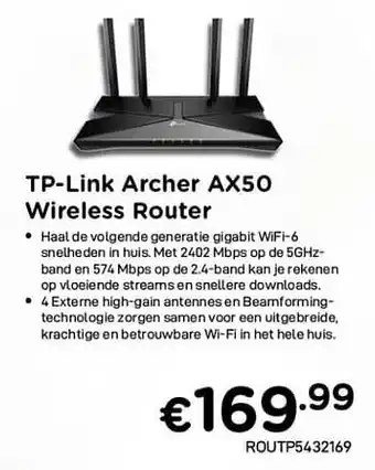CompuDeals Tp-link archer ax50 wireless router aanbieding