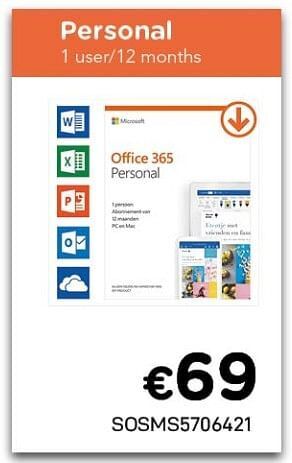 CompuDeals Office 365 personal aanbieding