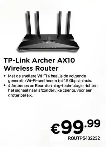 CompuDeals Tp-link archer ax10 wireless router aanbieding