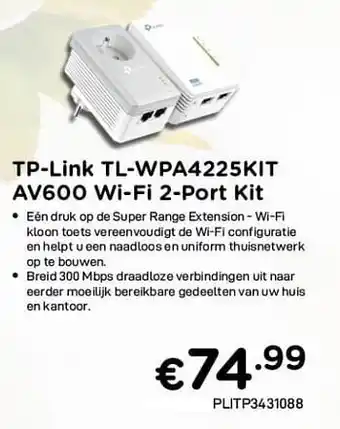 Tp-link tl-wpa4225klt av600 wi-fi 2-port kit
