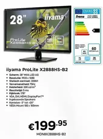 CompuDeals Iiyama prolite x2888hs-b2 aanbieding