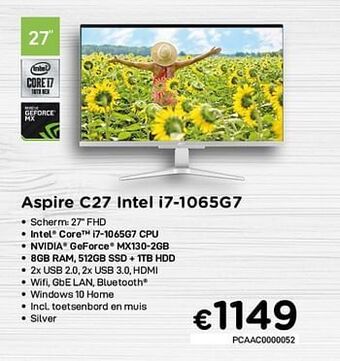 CompuDeals Acer aspire c27 intel i7-1065g7 aanbieding