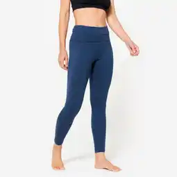 Decathlon Legging met hoge taille voor zachte yoga dames marineblauw aanbieding