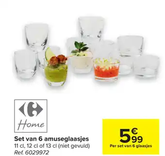 Carrefour Market Set van 6 amuseglaasjes aanbieding