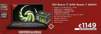 CompuDeals Msi bravo 17 amd ryzen 7 4800h aanbieding