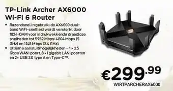CompuDeals Tp-link archer ax6000 wi-fi 6 router aanbieding