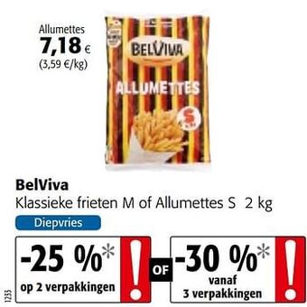 Colruyt Belviva klassieke frieten m of allumettes s aanbieding