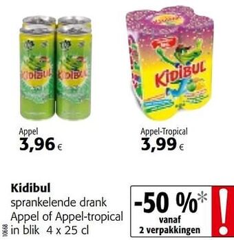 Colruyt Kidibul sprankelende drank appel of appel-tropical aanbieding