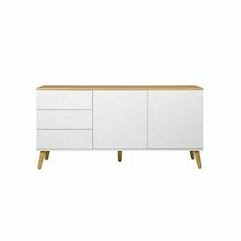 Leen Bakker Tenzo dressoir Dot - wit/eikenkleur - 79x162x43 cm - Leen Bakker aanbieding