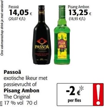 Colruyt Passoã exotische likeur met passievrucht aanbieding