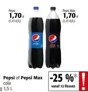 Colruyt Pepsi of pepsi max cola aanbieding