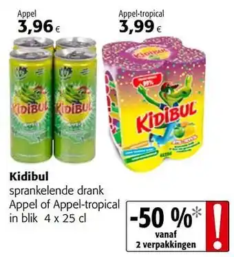 Colruyt Kidibul sprankelende drank appel of appel-tropical aanbieding
