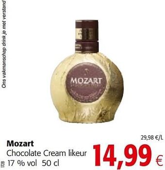 Colruyt Mozart chocolate cream likeur aanbieding