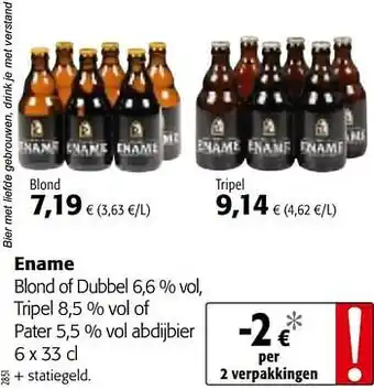 Colruyt Ename blond of dubbel tripel of pater abdijbier aanbieding