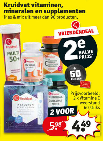 Kruidvat Kruidvat vitaminen, mineralen en supplementen aanbieding