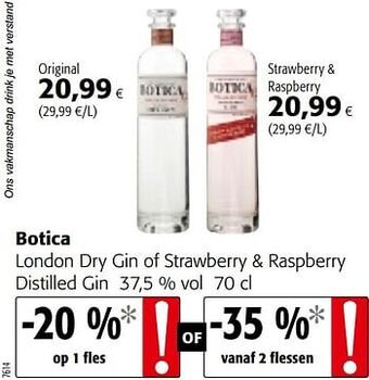 Botica london dry gin of strawberry + raspberry distilled gin