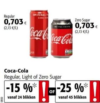 Coca-cola regular, light of zero sugar