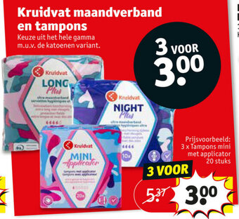 Kruidvat Kruidvat maandverband en tampons aanbieding