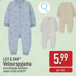 ALDI LILY & DAN Velourspyjama aanbieding