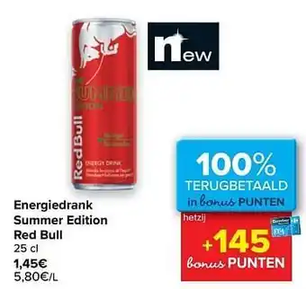 Carrefour Energiedrank summer edition red bull aanbieding