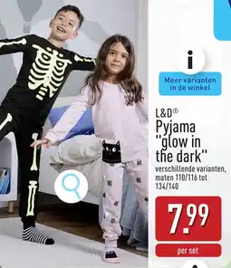 ALDI L&D Pyjama glow in the dark aanbieding